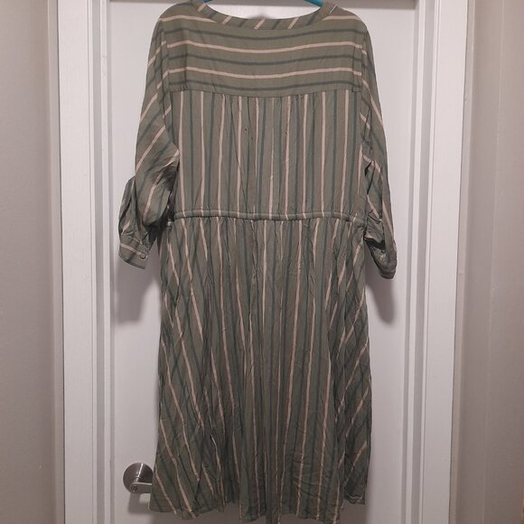 *BOGO FREE* Torrid Women's Size 4 | Green Mini Challis High-Low Shirt Dress - Picture 7 of 14